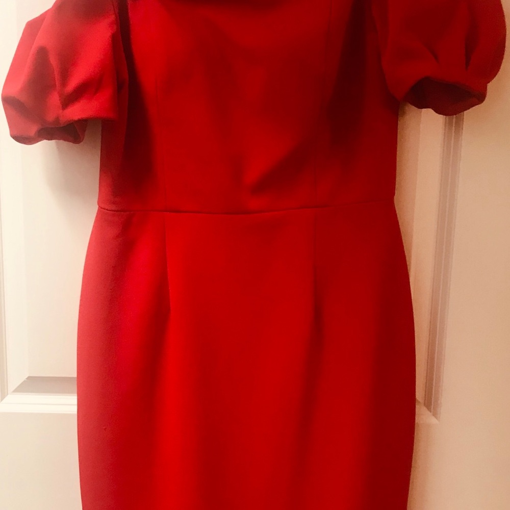 Off the shoulder red party dress